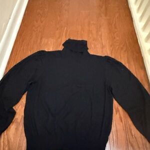 Whimsygoth sheer sleeves Black Turtleneck Sweater